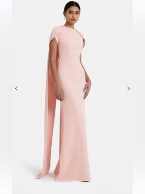 Safiyaa Ginkgo Long Dress in Pale Pink